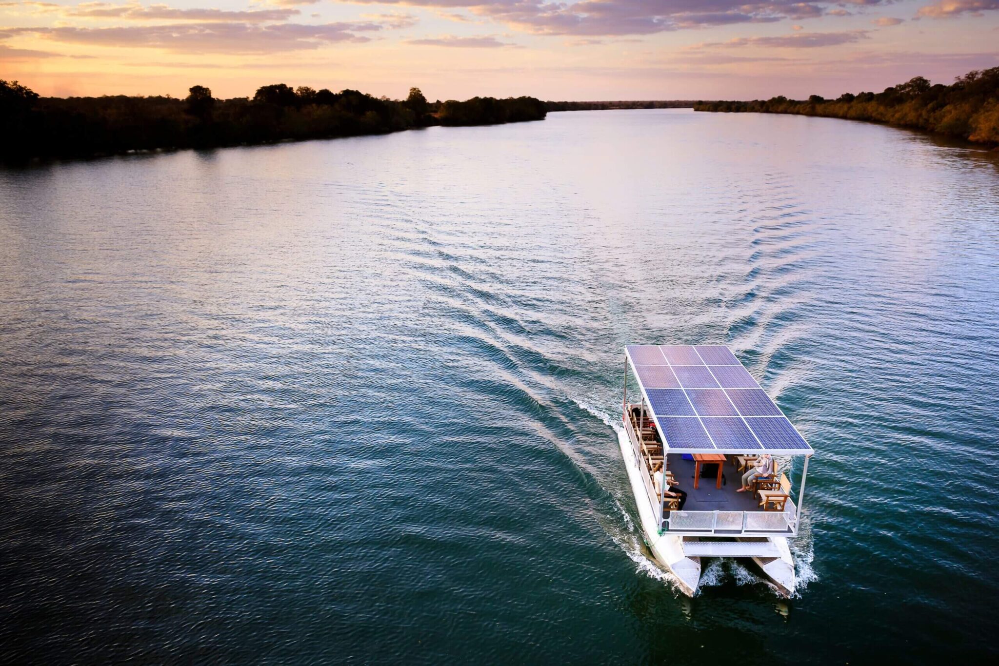 Stunning view of Sunset eBoat Cruise